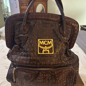 MCM Crocodile Embossed tote bag